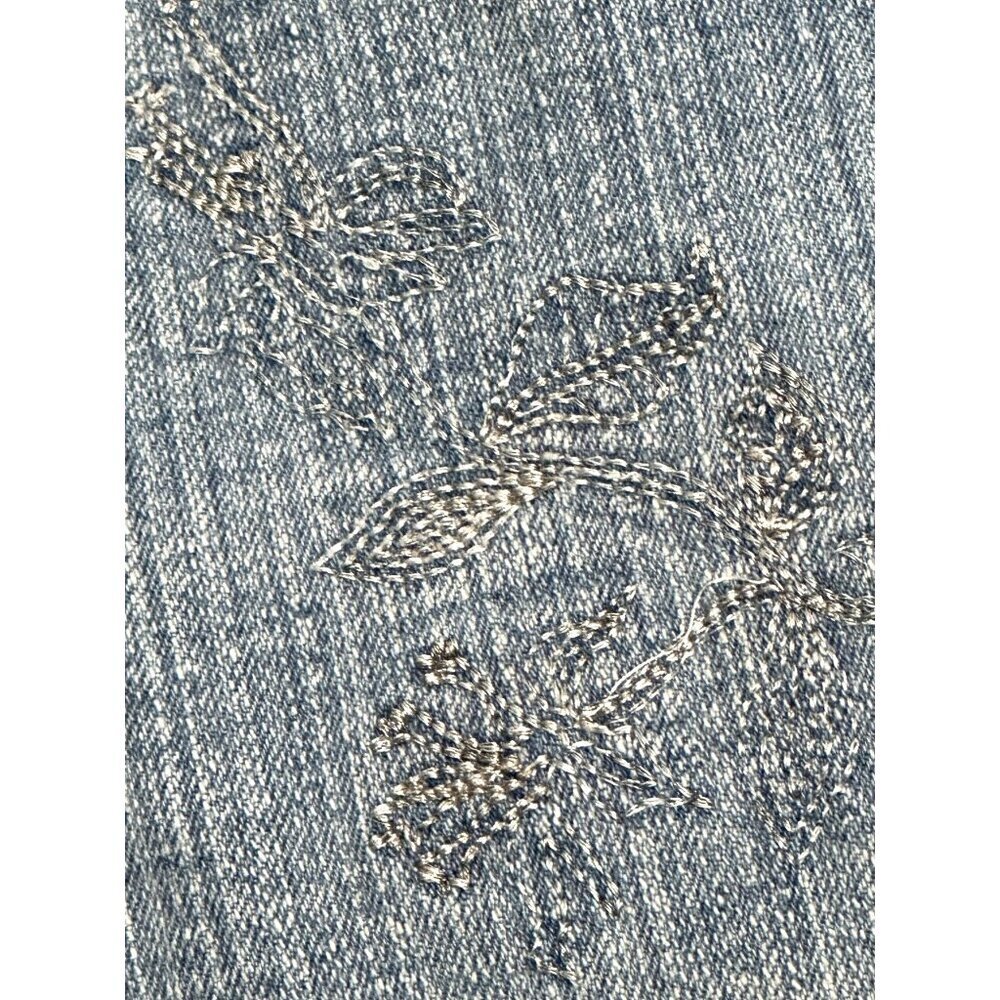 Vintage Y2k Embroidered Denim Capris Womens 16 90s Cottage Boho Grunge Retro - Picture 4 of 11